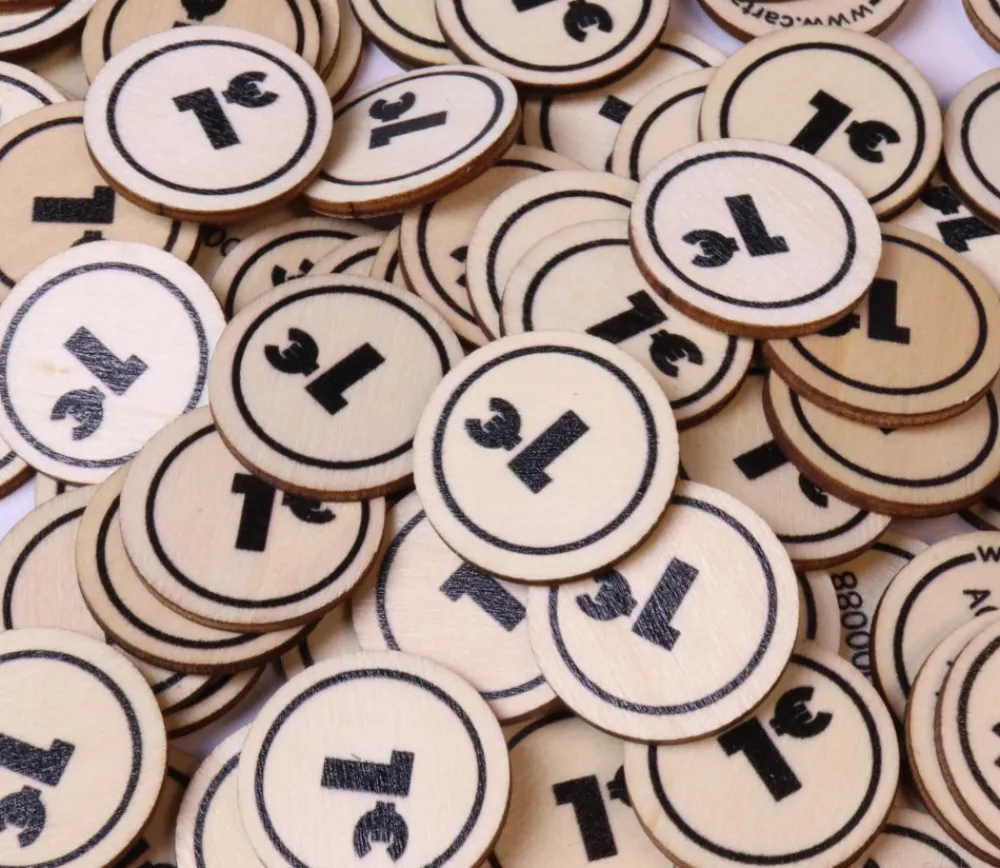 Tout Pour le Jeu 500 Jetons en bois 1 € - 2.5 cm