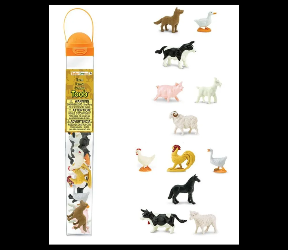 Tout Pour le Jeu 12 Animaux de la FERME figurines dans un tube de rangement 6 cm