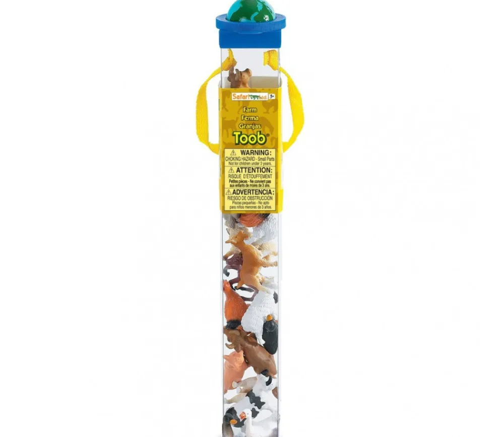 Tout Pour le Jeu 12 Animaux de la FERME figurines dans un tube de rangement 6 cm