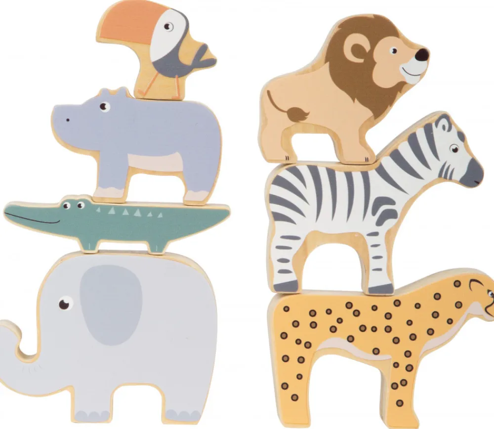 Tout Pour le Jeu 7 animaux de la savane en bois colorés