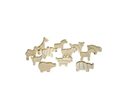Tout Pour le Jeu 12 Animaux en bois brut à peindre