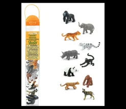 Tout Pour le Jeu 10 Animaux en danger - espèces terrestres menacées dans un tube de rangement
