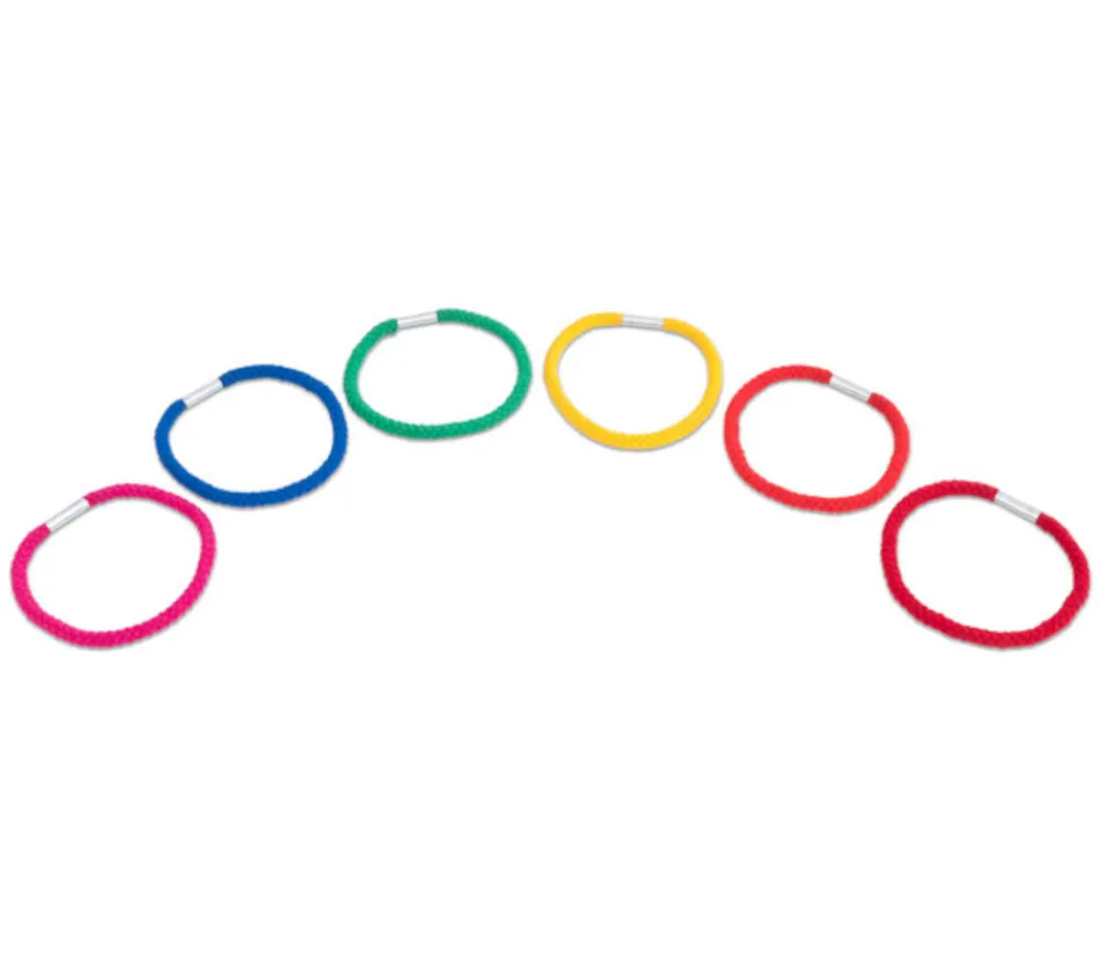 Tout Pour le Jeu 6 Anneaux en corde multicolores de 11.5 cm pour jeux de lancer