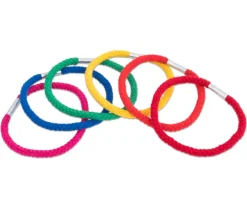 Tout Pour le Jeu 6 Anneaux en corde multicolores de 11.5 cm pour jeux de lancer