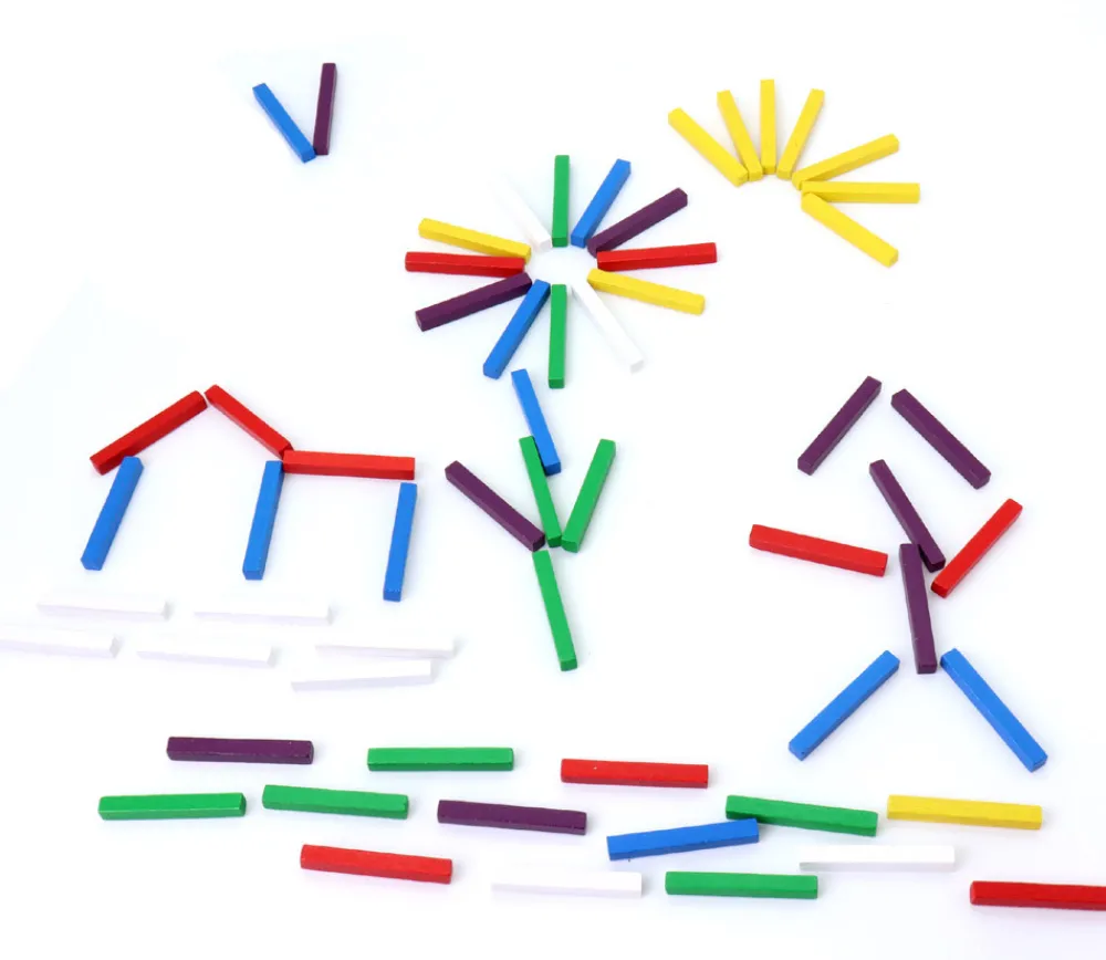 Tout Pour le Jeu 60 Baguettes en bois multicolores 5x5x39 mm