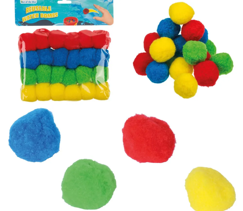 Enfant Tout Pour le Jeu 24 balles pompons geants 4.5 cm - éponges jeu / déco / bombes à eau
