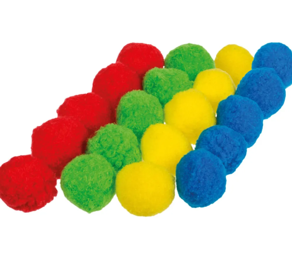Enfant Tout Pour le Jeu 24 balles pompons geants 4.5 cm - éponges jeu / déco / bombes à eau