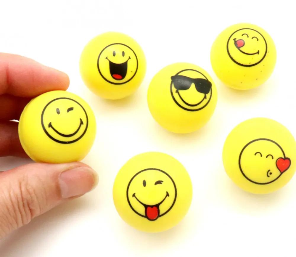 Tout Pour le Jeu 6 Balles smiley Super Rebond 3 cm de diamètre - rebondissantes