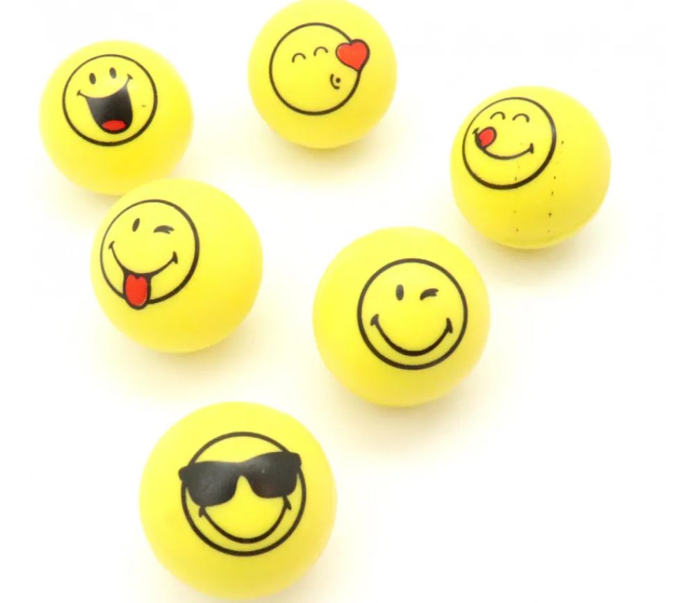 Tout Pour le Jeu 6 Balles smiley Super Rebond 3 cm de diamètre - rebondissantes