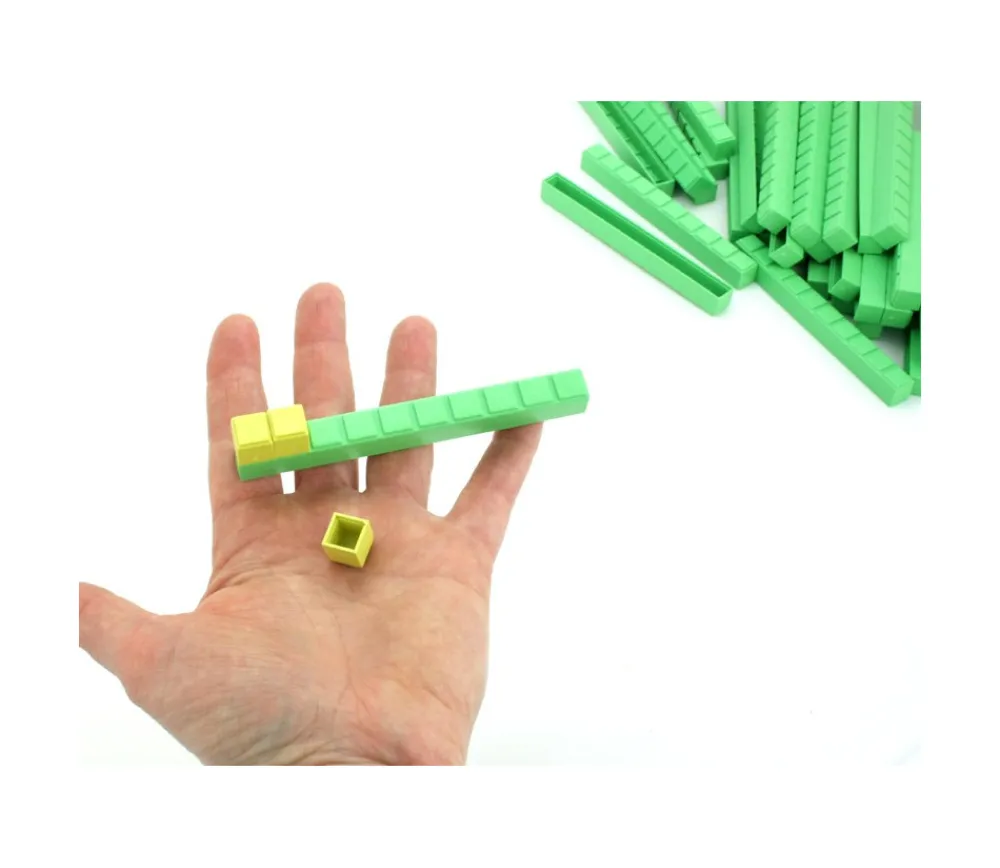 Tout Pour le Jeu 50 barres dizaines vertes 10 x 1 x 1 cm encastrables