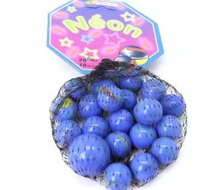 Tout Pour le Jeu 20 Billes néon bleu 16 mm + 1 calot 25 mm -