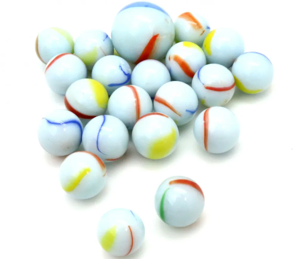 Tout Pour le Jeu 20 Billes opaques blanches avec liseret - Américaine 16 mm + 1 calot