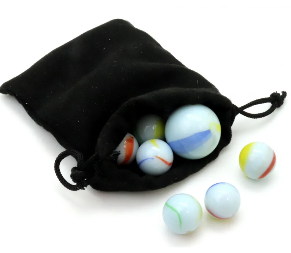 Tout Pour le Jeu 20 Billes opaques blanches avec liseret - Américaine 16 mm + 1 calot