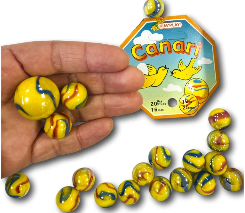 Tout Pour le Jeu 20 Billes opaques jaunes canaris + 1 boulet