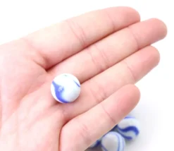 Tout Pour le Jeu 20 Billes ozone bleues et blanches 16 mm + 1 calot 25 mm