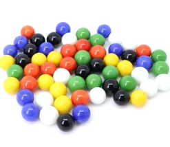 Tout Pour le Jeu 60 billes pour dames chinoises et jeu de toc 12 à 14 mm - 6 couleurs