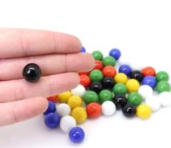 Tout Pour le Jeu 60 billes pour dames chinoises et jeu de toc 12 à 14 mm - 6 couleurs
