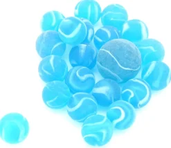 Tout Pour le Jeu 20 Billes verre dauphin bleu pour jeu 16 mm + 1 calot