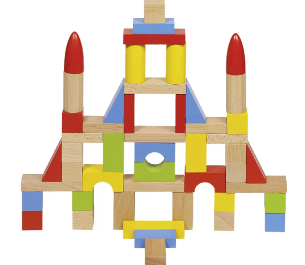 Enfant Tout Pour le Jeu 50 blocs de construction en bois coloré en sac
