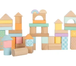 Enfant Tout Pour le Jeu 50 Blocs de construction en bois ton pastel pour jeux