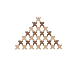 Tout Pour le Jeu 48 Bonhommes X meeple 4.2 cm à empiler en bois marron et naturel