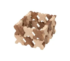 Tout Pour le Jeu 48 Bonhommes X meeple 4.2 cm à empiler en bois marron et naturel