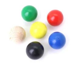 Tout Pour le Jeu 6 boules 25 mm en bois multicolores 6 couleurs pour jeux