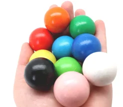 Tout Pour le Jeu 10 boules bois 3 cm multicolores - billes hêtre diamètre 30 mm