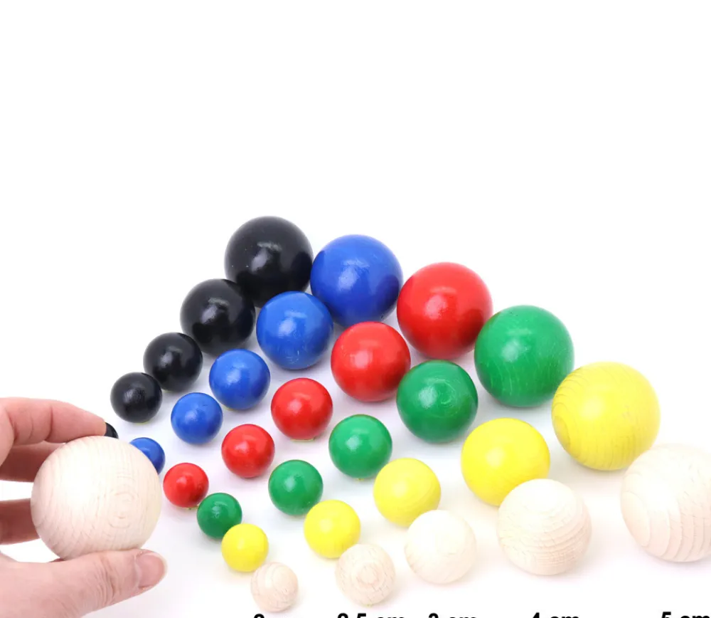 Tout Pour le Jeu 6 boules en bois 2 cm multicolores - 6 couleurs pour jeux 20 mm