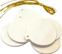 Tout Pour le Jeu 6 boules en bois plates à décorer et suspendre 6 cm