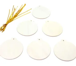 Tout Pour le Jeu 6 boules en bois plates à décorer et suspendre 6 cm
