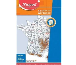 Tout Pour le Jeu 2 cartes de France reliefs et fleuves, régions et départements