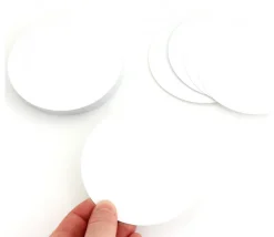 Tout Pour le Jeu 54 cartes rondes 90 mm blanches à personnaliser