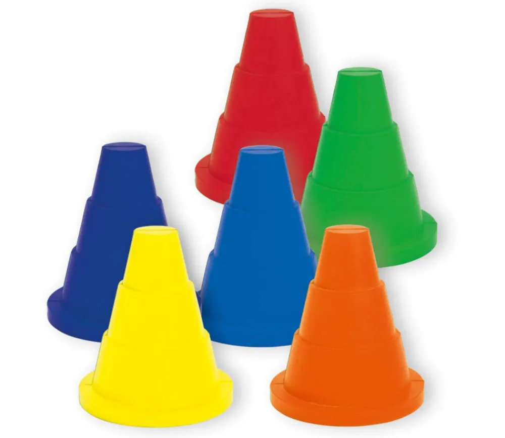 Tout Pour le Jeu 6 Cônes d'activité en mousse 16 cm - Pions de jeu géants