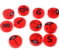 Tout Pour le Jeu 11 coccinelles 0 à 10 en bois pour compter