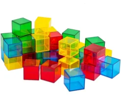 Tout Pour le Jeu 36 cubes 4 cm en plastique translucide. Jeu construction coloré