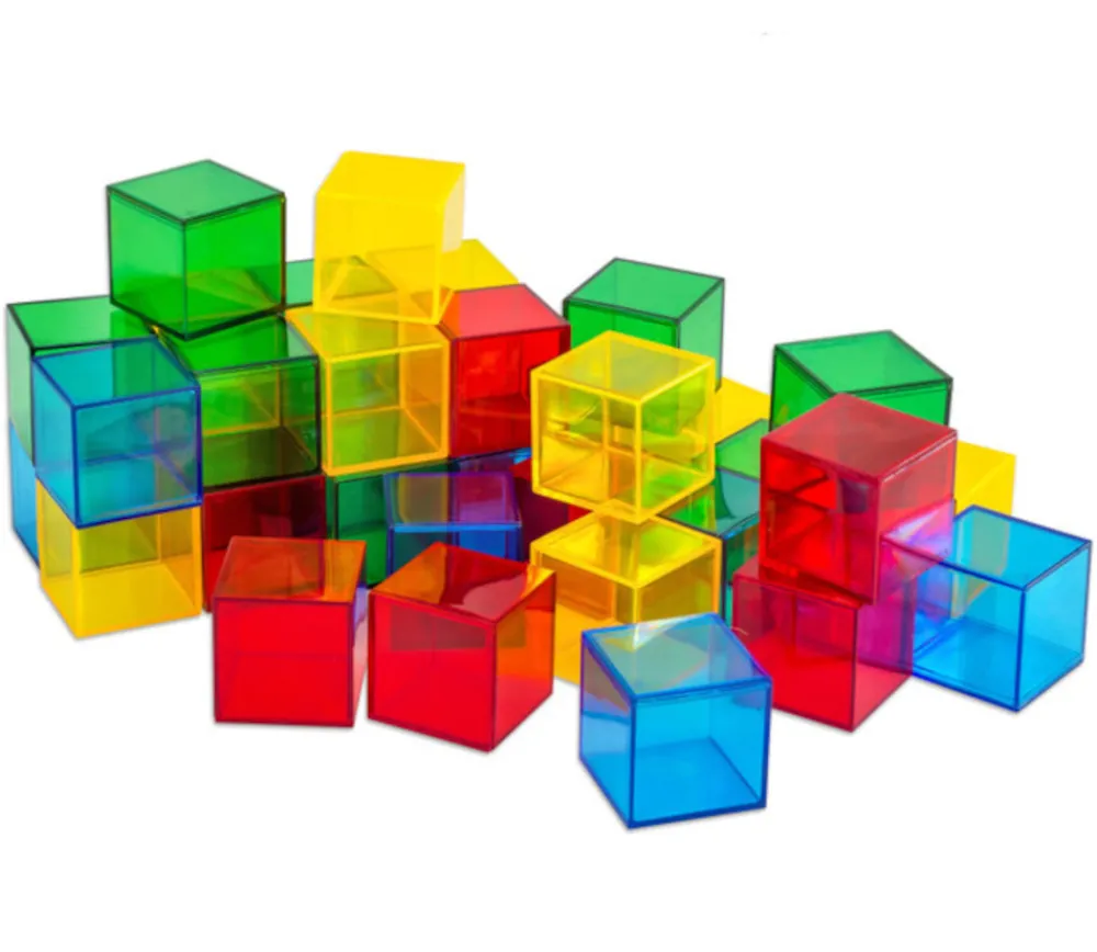 Tout Pour le Jeu 36 cubes 4 cm en plastique translucide. Jeu construction coloré