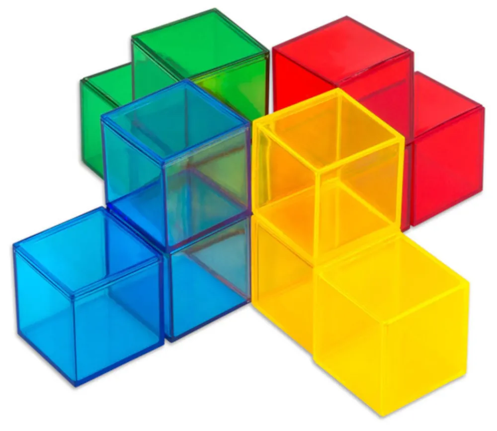Tout Pour le Jeu 36 cubes 4 cm en plastique translucide. Jeu construction coloré