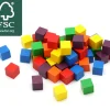 Tout Pour le Jeu 30 Cubes 2.5 x 2.5 cm en bois multicolores - 5 x 6 couleurs - 25 mm