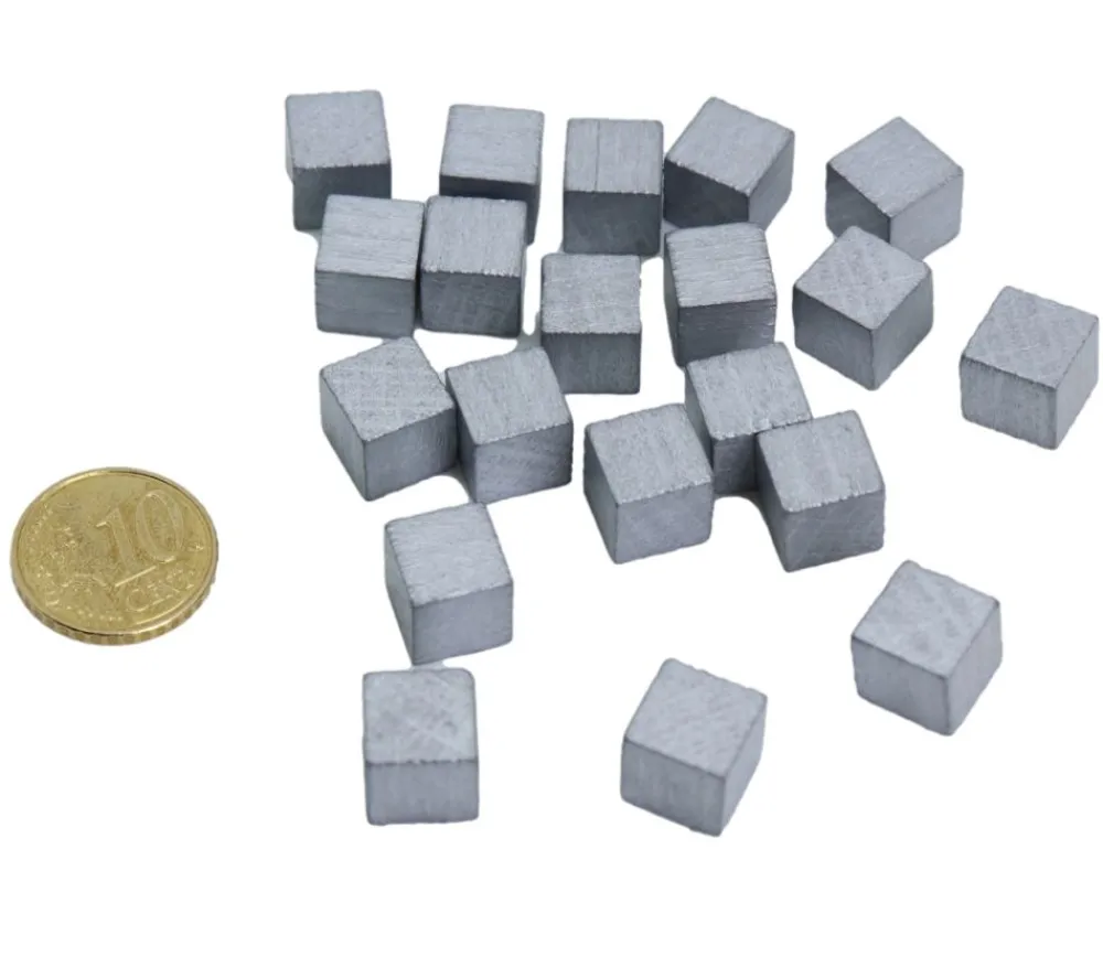 Tout Pour le Jeu 20 cubes en bois 1 cm argentés