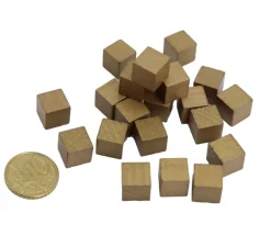 Tout Pour le Jeu 20 cubes en bois 1 cm dorés or