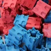 Enfant Tout Pour le Jeu 100 cubes encastrables rouge et bleu en bois recyclé