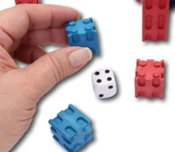 Enfant Tout Pour le Jeu 100 cubes encastrables rouge et bleu en bois recyclé