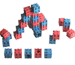 Enfant Tout Pour le Jeu 100 cubes encastrables rouge et bleu en bois recyclé