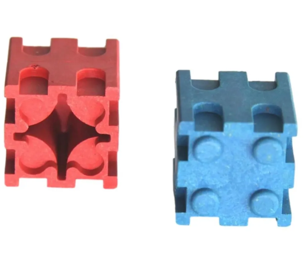Enfant Tout Pour le Jeu 100 cubes encastrables rouge et bleu en bois recyclé