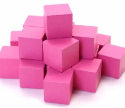 Tout Pour le Jeu 20 Cubes roses en bois de 1.6 cm