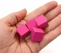 Tout Pour le Jeu 20 Cubes roses en bois de 1.6 cm