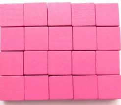 Tout Pour le Jeu 20 Cubes roses en bois de 1.6 cm