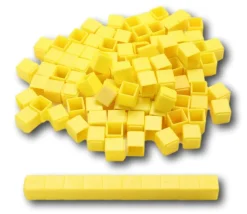 Tout Pour le Jeu 100 Cubes unités 1 cm jaunes emboitables en Re-plastique