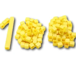 Tout Pour le Jeu 100 Cubes unités 1 cm jaunes emboitables en Re-plastique